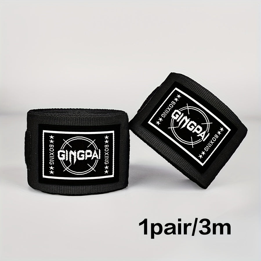 GINGPAI Boxing Hand Wraps - 1.5m/3m/5m Lengths, Elastic Polyester Bandage for Fitness, Sanda, Muay Thai & Combat Sports