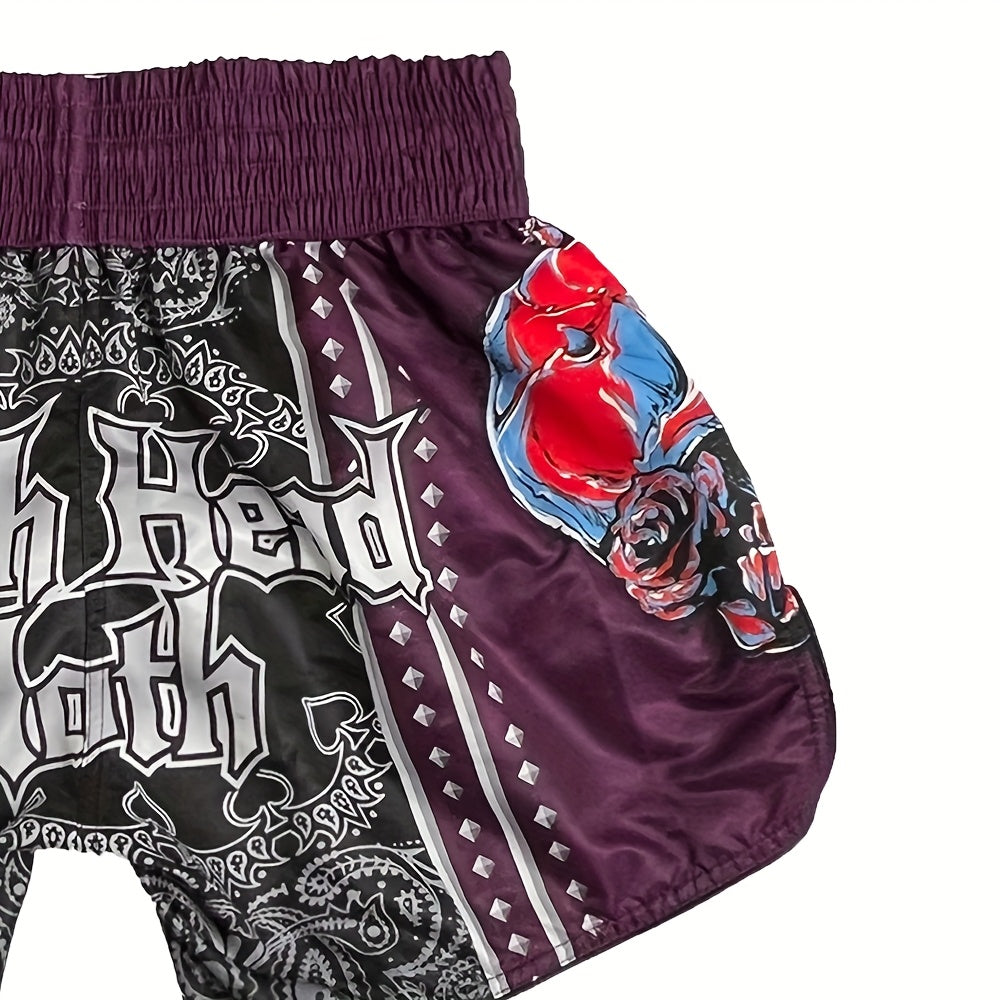 Short de Muay Thaï Fight House Skull violet – vue 9