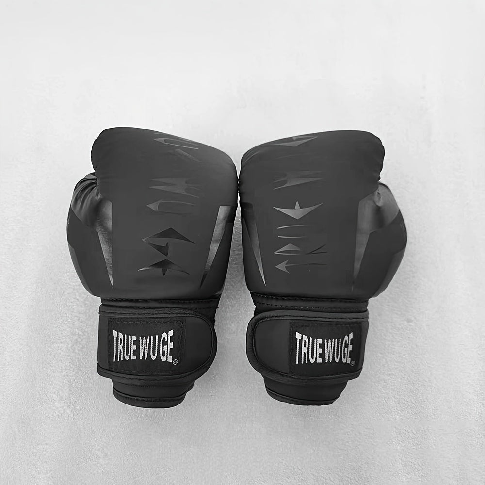 1 Pair Boxing Training Gloves - Lightweight PU Martial Arts Gloves with Adjustable Closure, Cushioned Padding for Punching, Kickboxing, Muay Thai, MMA - Ideal for Beginners, Pros, Heavy Bags, Focus Mitts, Sparring - Durable &