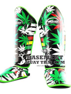 Thailand's new Twins Grass Cowhide Muay Thai Boxing Sanda Protective Shin Guards are unisex