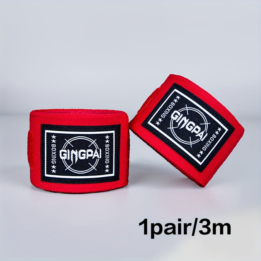 GINGPAI Boxing Hand Wraps - 1.5m/3m/5m Lengths, Elastic Polyester Bandage for Fitness, Sanda, Muay Thai & Combat Sports