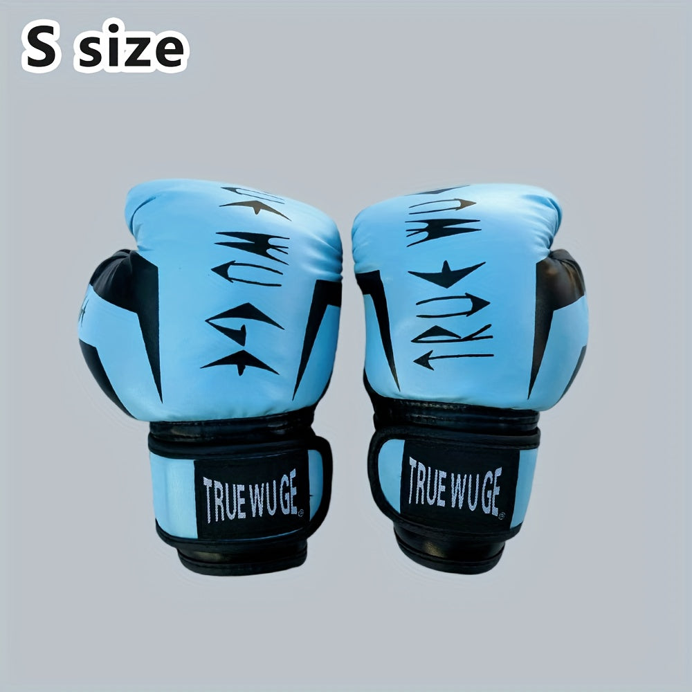 1 Pair Boxing Training Gloves - Lightweight PU Martial Arts Gloves with Adjustable Closure, Cushioned Padding for Punching, Kickboxing, Muay Thai, MMA - Ideal for Beginners, Pros, Heavy Bags, Focus Mitts, Sparring - Durable &
