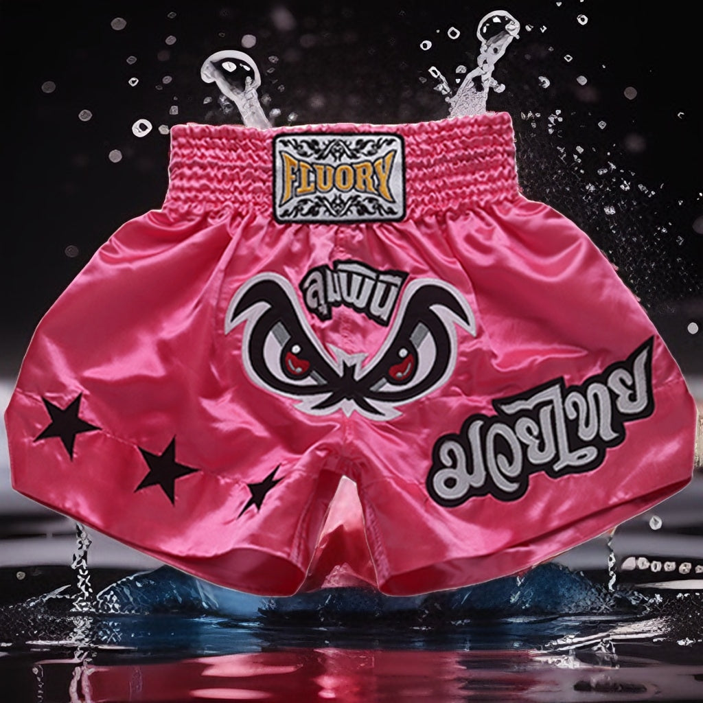 FLUORY "Rose Fluo" - Shorts de Muay thaï